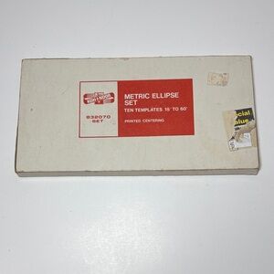Vintage Unused Koh-I-Noor Metric Ellipse Template Set 832070